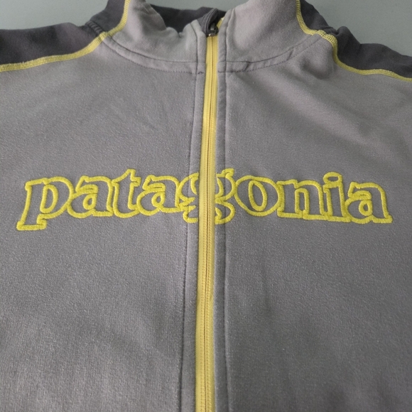 Patagonia Men's XL Gray Yellow Full Zip Organic Cotton Spandex Track Jacket - Picture 5 of 9